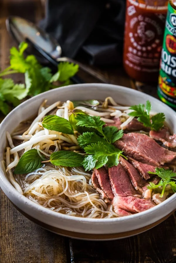 Classic Vietnamese pho served in a bowl